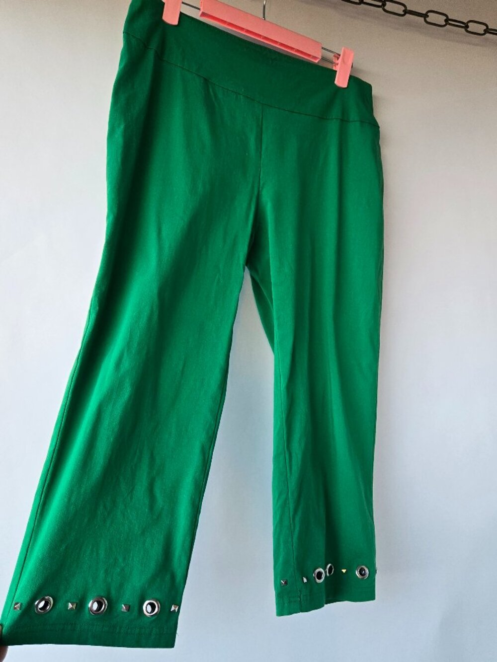 Zac & Rachel Green Capri Pants Silver Details Casual Retro